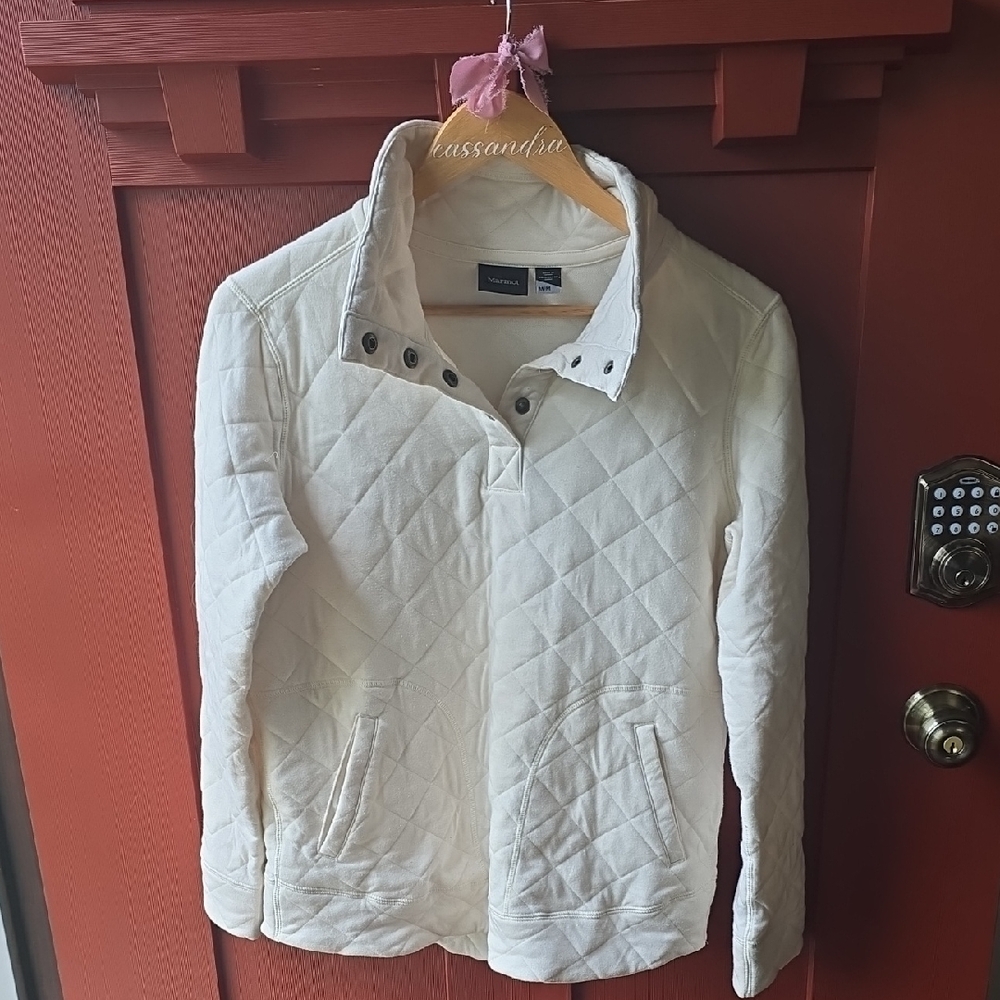 Women's Marmot Quilted Sweater- Cream (M)